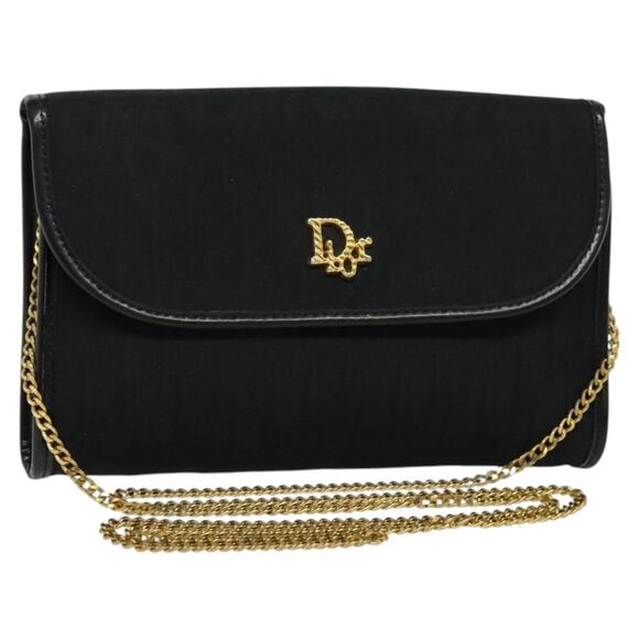 DIOR Trotter Canvas Chain Shoulder Bag Brown Gold - Picture 1 of 12